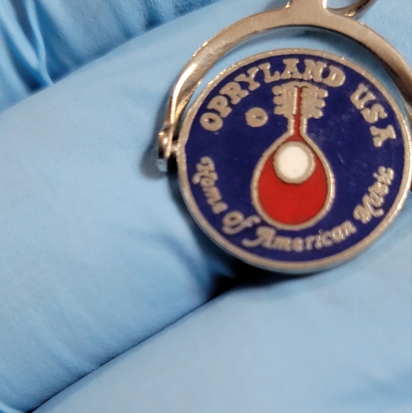 Vintage 925 Sterling Silver Blue Enamel Opryland USA  Spinner Charm - Picture 2 of 3